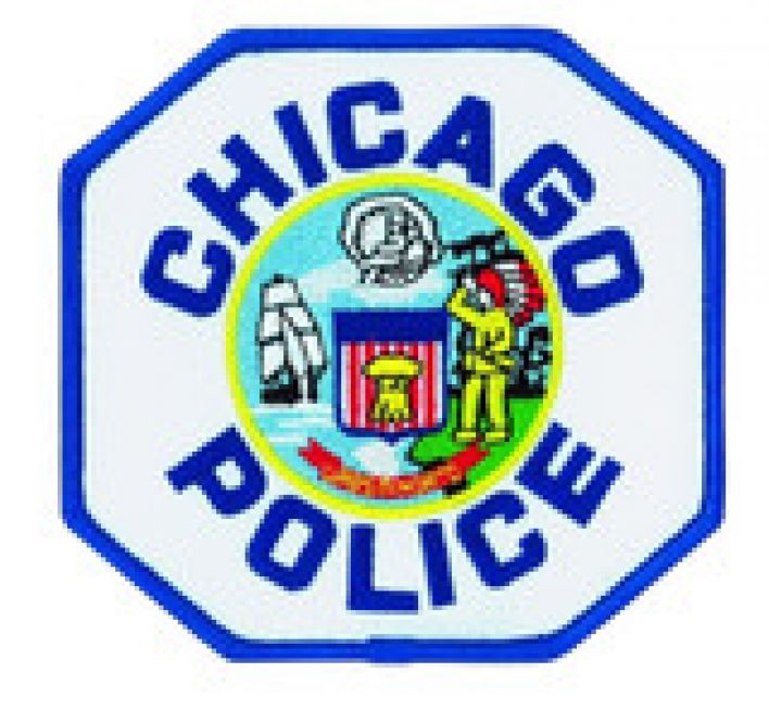 CHICAGO POLICE DEPARTMENT SHOULDER PATCH, BLUE on WHITE TWILL - SEW ON.